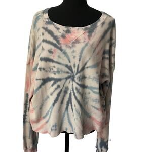 Pink and Blue Oversized Tie-Dye shirt S/M
